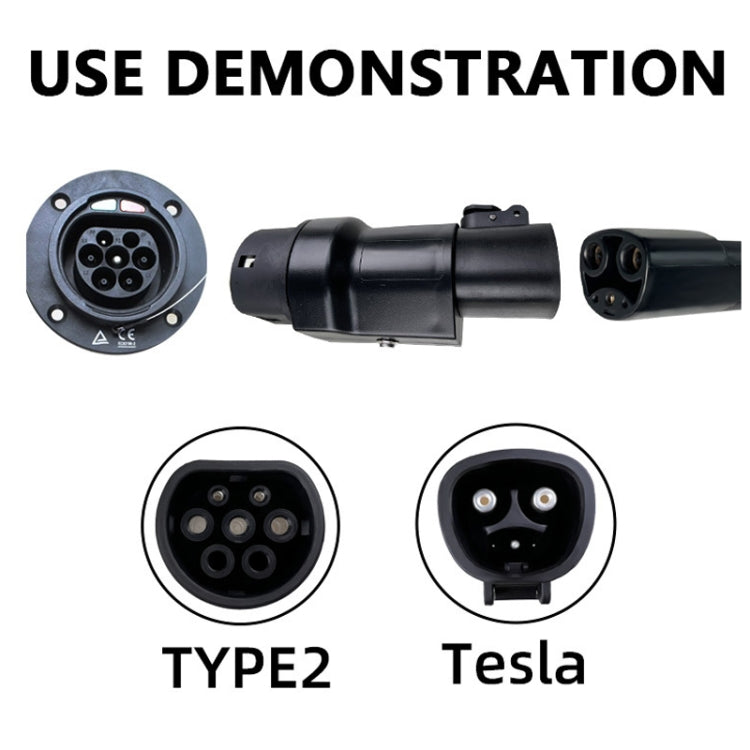 For Tesla-TYPE2 Electric Vehicle Charging Station Adapter Conversion Head, For Tesla-TYPE2