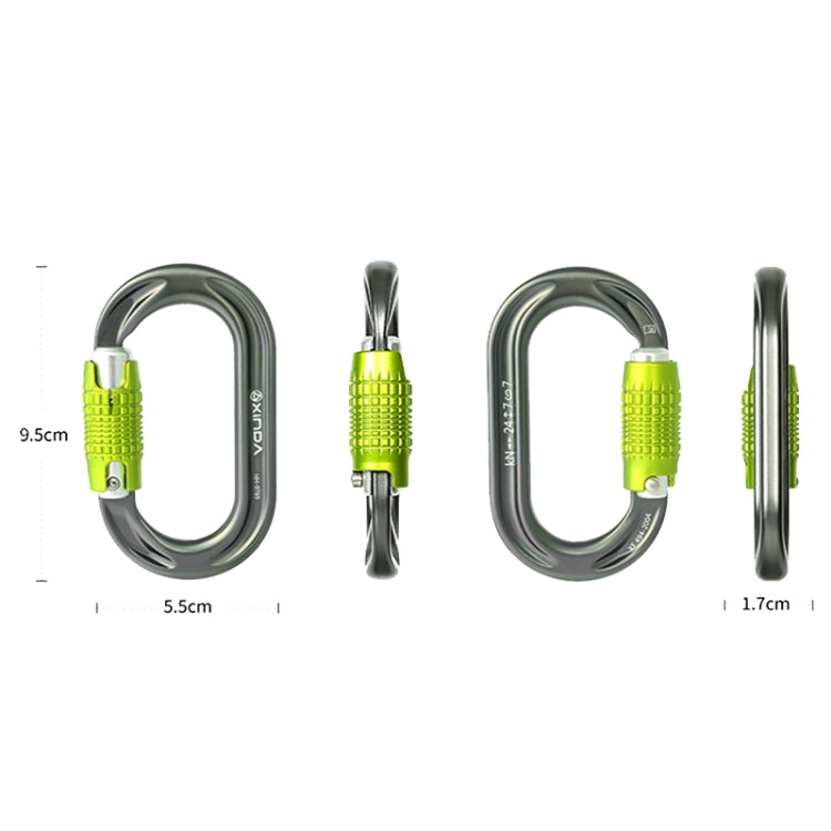 XINDA HH-9769 22/24kN High-strength Outdoor Rock Climbing Load-bearing Lock, Straight, Threaded, Two-stage, Three-stage