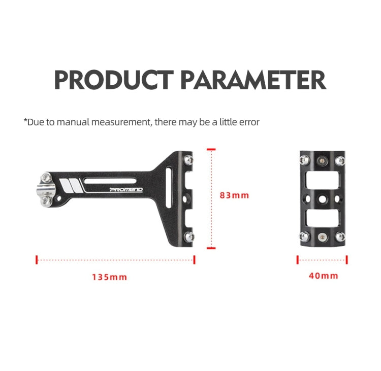 PROMEND FJJ-285 Water Bottle Cage Conversion Mount Aluminum Bicycle Cushion Dual Cup Holder Mounting Adapter, Frosted Black, Colorful