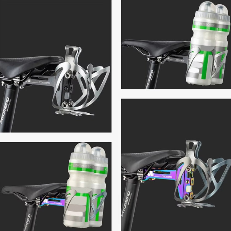 PROMEND FJJ-285 Water Bottle Cage Conversion Mount Aluminum Bicycle Cushion Dual Cup Holder Mounting Adapter, Frosted Black, Colorful