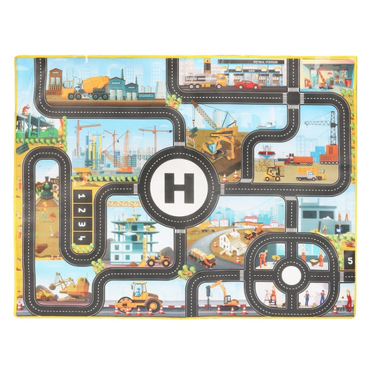 Engineering Parking Scene Play Mat Outdoor Picnic Beach Mat, Traffic Road Map Mat