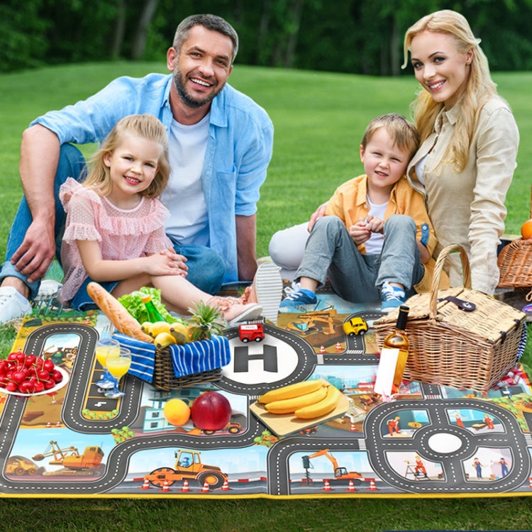 Engineering Parking Scene Play Mat Outdoor Picnic Beach Mat, Traffic Road Map Mat