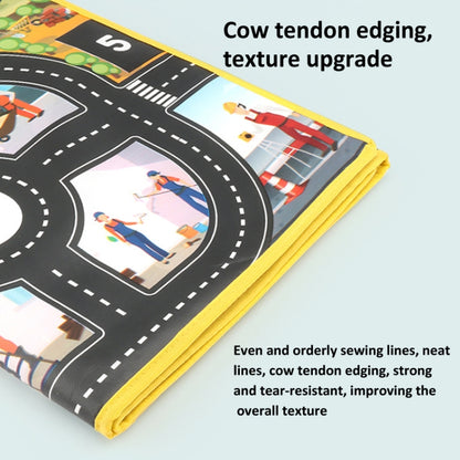 Engineering Parking Scene Play Mat Outdoor Picnic Beach Mat, Traffic Road Map Mat