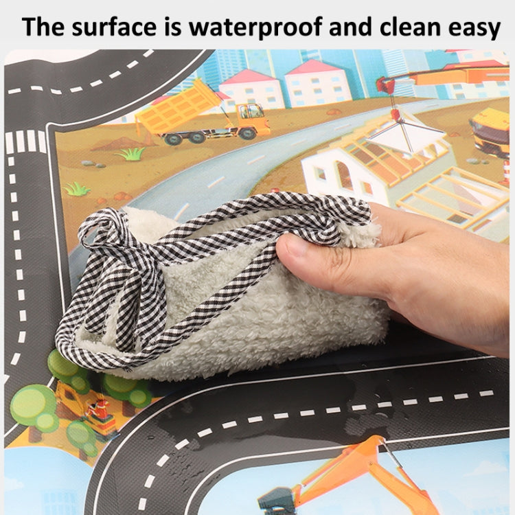 Engineering Parking Scene Play Mat Outdoor Picnic Beach Mat, Traffic Road Map Mat