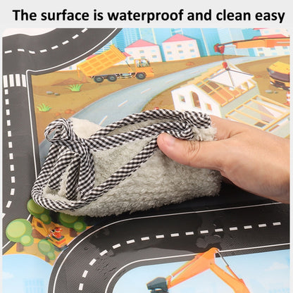 Engineering Parking Scene Play Mat Outdoor Picnic Beach Mat, Traffic Road Map Mat