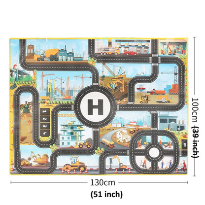Engineering Parking Scene Play Mat Outdoor Picnic Beach Mat, Traffic Road Map Mat