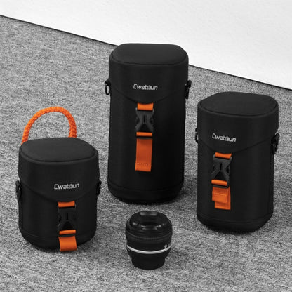 Cwatcun D157 DSLR Camera Lens Barrel Shockproof Thickened Digital Lens Bag Flip Lens Pouch, Medium Black, Large Black, Extra Large Black