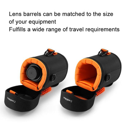 Cwatcun D157 DSLR Camera Lens Barrel Shockproof Thickened Digital Lens Bag Flip Lens Pouch, Medium Black, Large Black, Extra Large Black