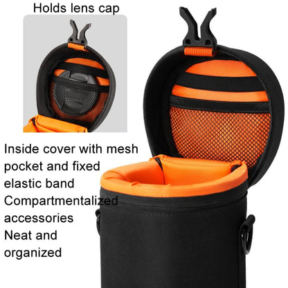 Cwatcun D157 DSLR Camera Lens Barrel Shockproof Thickened Digital Lens Bag Flip Lens Pouch, Medium Black, Large Black, Extra Large Black