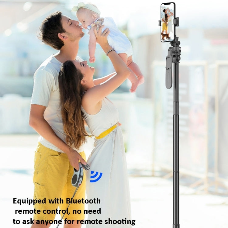 2m Metal Tripod Selfie Stick With 4 Expansion Interfaces & D07 Fill Light for Phone Camera, With D07 Fill Light