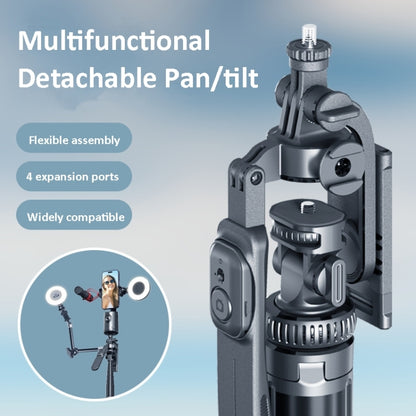 2m Metal Tripod Selfie Stick With 4 Expansion Interfaces & D07 Fill Light for Phone Camera, With D07 Fill Light