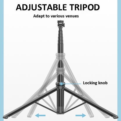 2m Metal Tripod Selfie Stick With 4 Expansion Interfaces & D07 Fill Light for Phone Camera, With D07 Fill Light