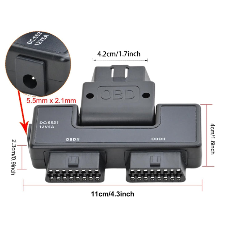 H015 OBD2 Automotive Universal 16Pin 1 To 2 Adapter, H015