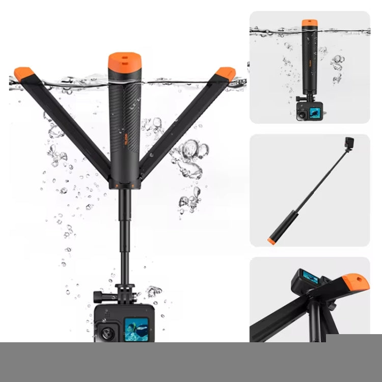 TELESIN 61cm Underwater Buoyancy Bar Retractable Selfie Stick Tripod For GoPro Insta360 DJI OSMO Action Camera, S1-TSS-02