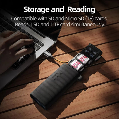 TELESIN  USB-C / Type-C 2-in-1 SD / TF Card Reader Storage Box for Smartphones PC Camera, TELESIN