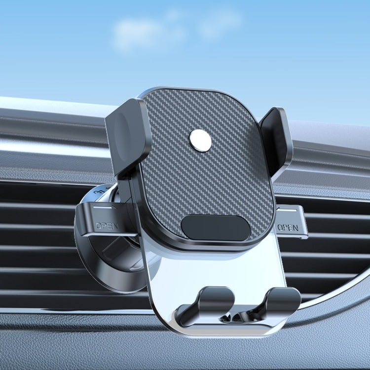 Car Suction Cup Dashboard Automatic Lock Mobile Phone Holder, Glossy Telescopic Base, Glossy Waterfall Base, Brushed Telescopic Base, Brushed Waterfall Base, Black Air Outlet, Orange Air Outlet, Black Telescopic, Orange Telescopic, Black Waterfall     ...