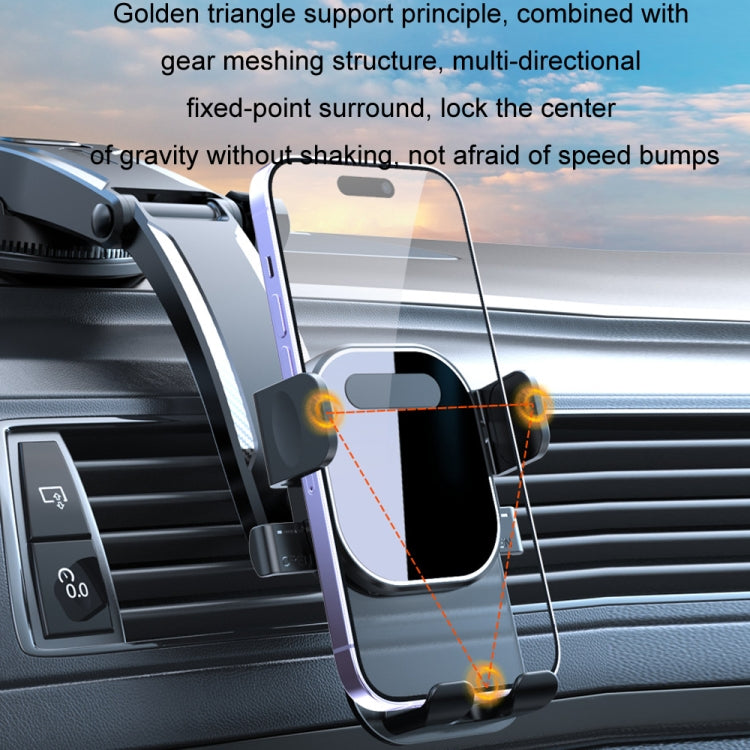 Car Suction Cup Dashboard Automatic Lock Mobile Phone Holder, Glossy Telescopic Base, Glossy Waterfall Base, Brushed Telescopic Base, Brushed Waterfall Base, Black Air Outlet, Orange Air Outlet, Black Telescopic, Orange Telescopic, Black Waterfall     ...