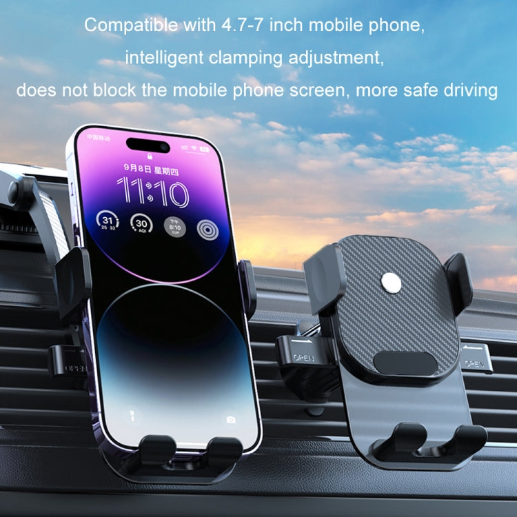 Car Suction Cup Dashboard Automatic Lock Mobile Phone Holder, Glossy Telescopic Base, Glossy Waterfall Base, Brushed Telescopic Base, Brushed Waterfall Base, Black Air Outlet, Orange Air Outlet, Black Telescopic, Orange Telescopic, Black Waterfall     ...