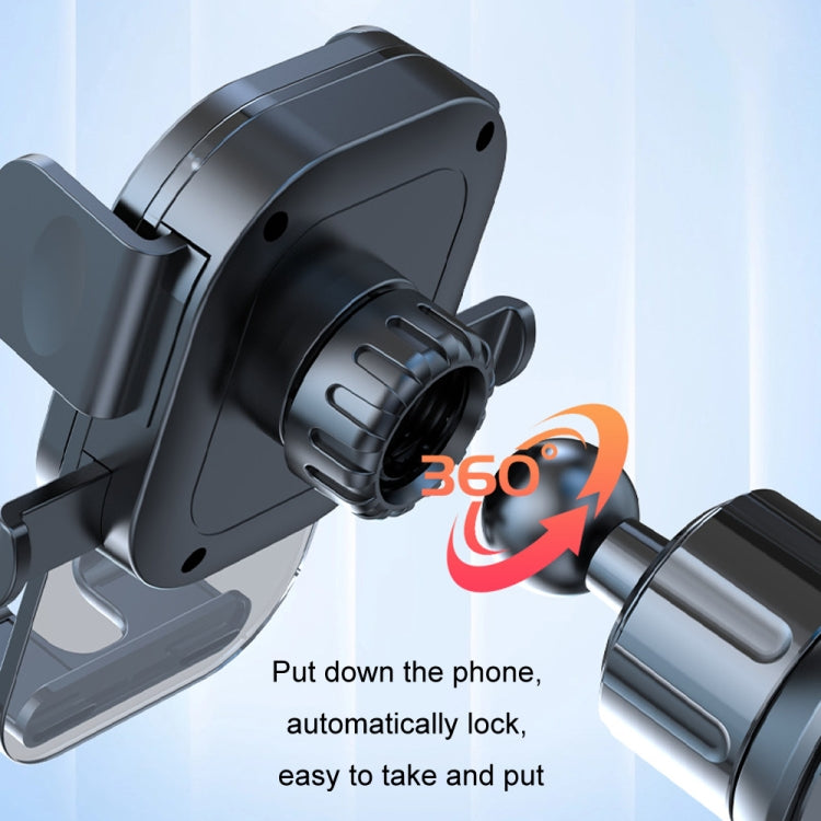 Car Suction Cup Dashboard Automatic Lock Mobile Phone Holder, Glossy Telescopic Base, Glossy Waterfall Base, Brushed Telescopic Base, Brushed Waterfall Base, Black Air Outlet, Orange Air Outlet, Black Telescopic, Orange Telescopic, Black Waterfall     ...