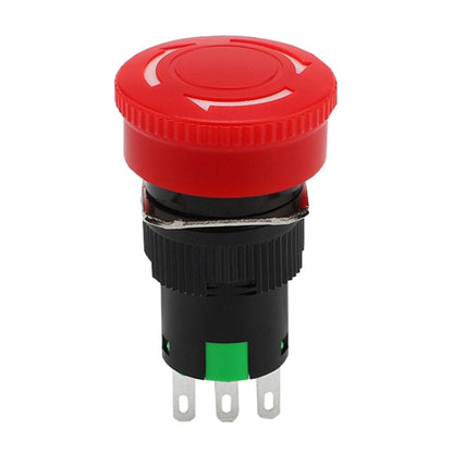 16mm Mounting Hole Emergency Stop Switch Mushroom Type Self-Locking Pushbutton Switches, LA16