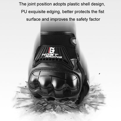 GHOST RACING Motorcycle Riding Anti-fall Breathable Rubber Shell Touch Screen Gloves, M, L, XL