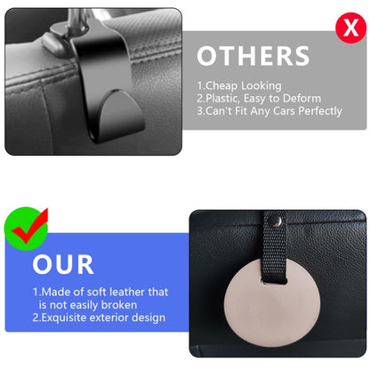 2pcs Concealed Car Seatback Leather Storage Hooks