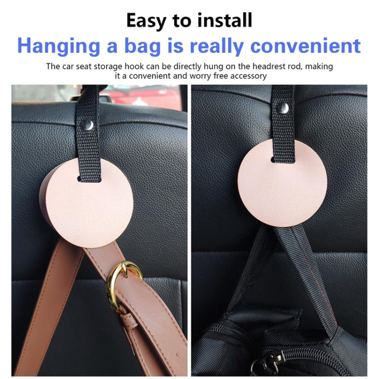 2pcs Concealed Car Seatback Leather Storage Hooks