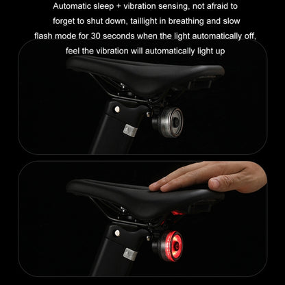 Round Bicycle Intelligent Induction Brake Taillight Night Riding Warning Light, Dual Bracket Model