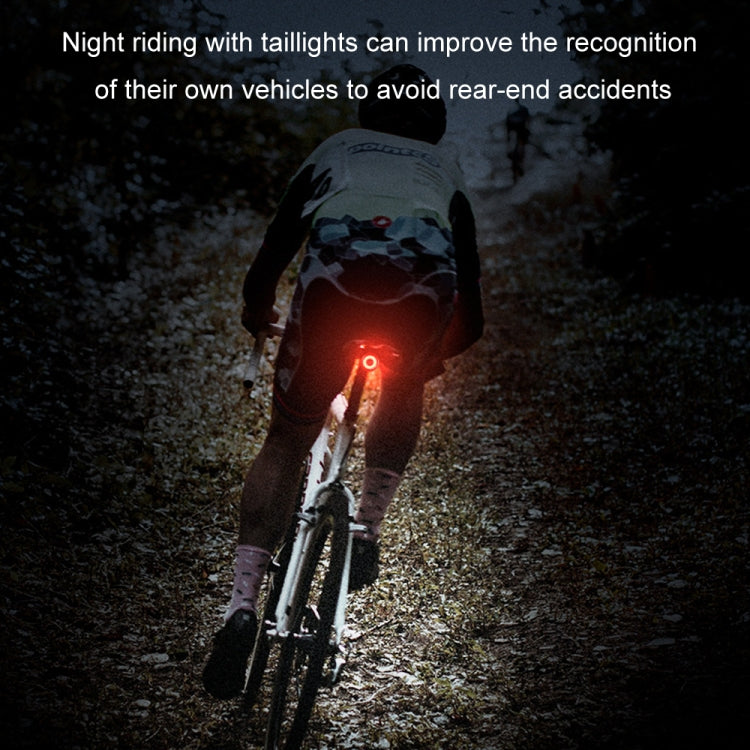 Round Bicycle Intelligent Induction Brake Taillight Night Riding Warning Light, Dual Bracket Model