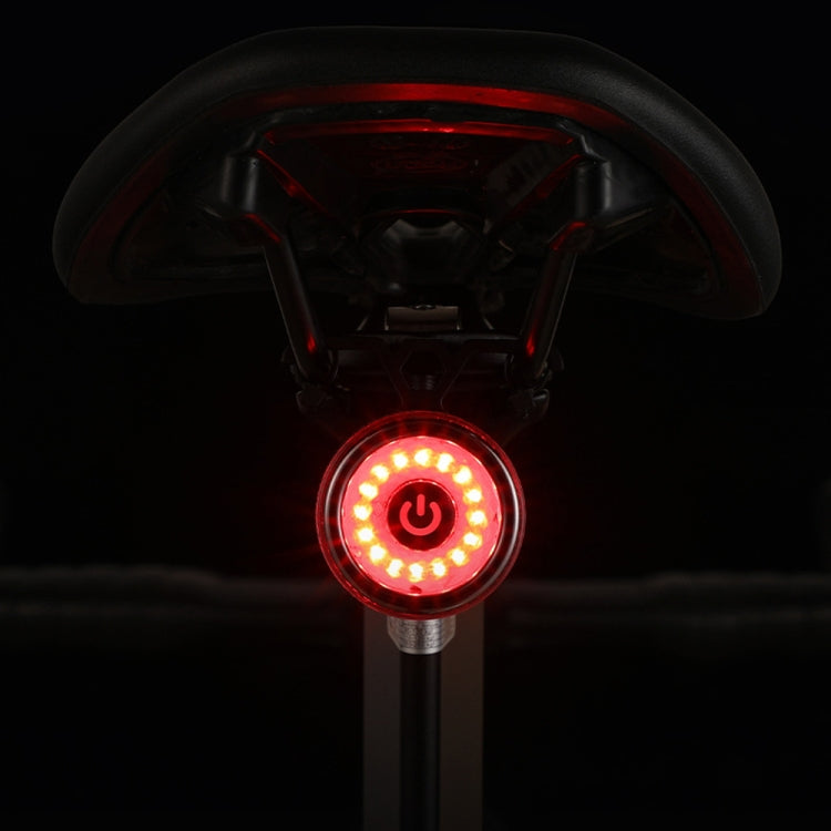 Round Bicycle Intelligent Induction Brake Taillight Night Riding Warning Light, Dual Bracket Model