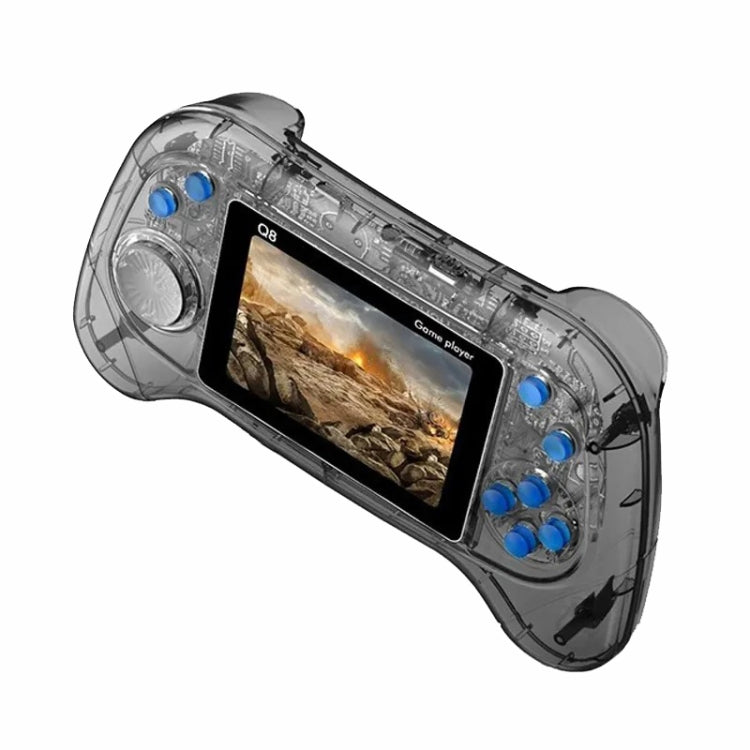 Q8 Handheld Game Console 3.0 Inch Screen Support TV Connection Built In 800 Games, Singles Transparent Gray
