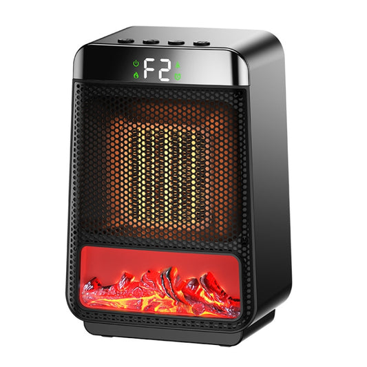 E03 Desktop PTC Heater Dynamic Flame Light Warmer, US Plug, EU Plug, UK Plug