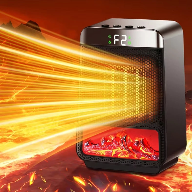 E03 Desktop PTC Heater Dynamic Flame Light Warmer, US Plug, EU Plug, UK Plug
