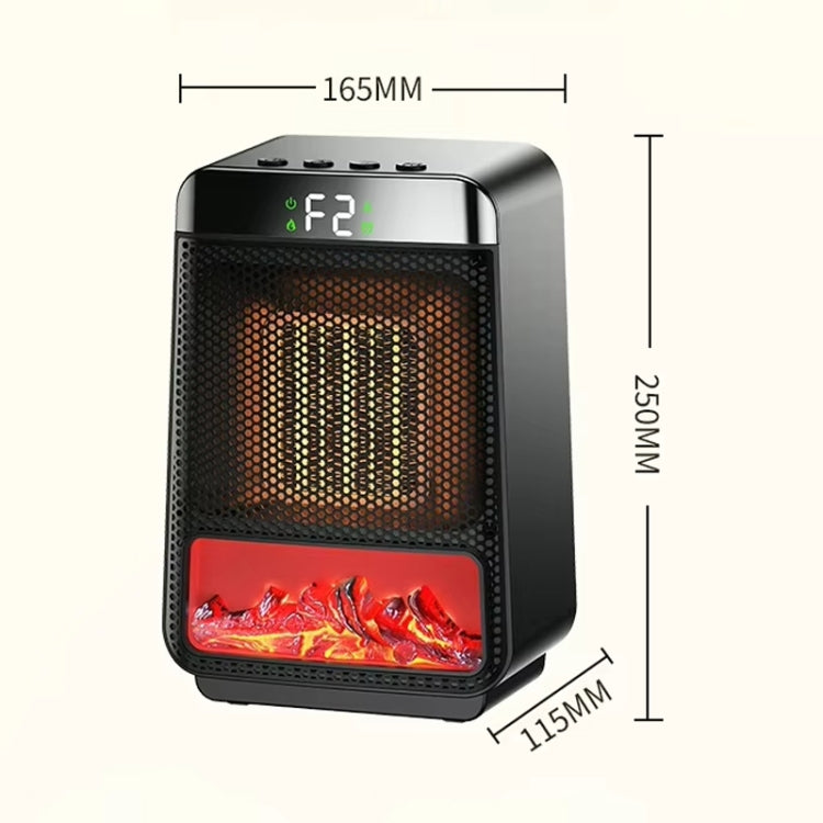 E03 Desktop PTC Heater Dynamic Flame Light Warmer, US Plug, EU Plug, UK Plug