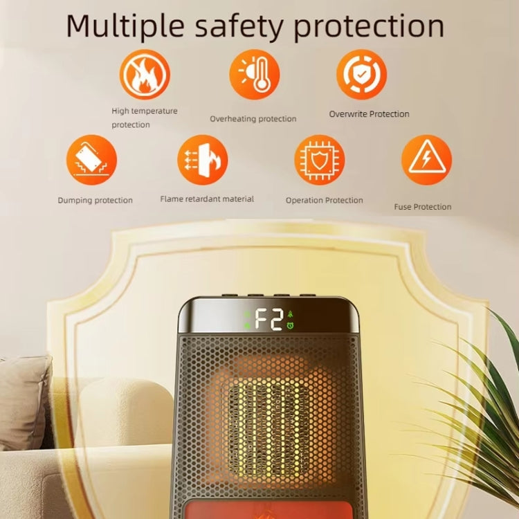 E03 Desktop PTC Heater Dynamic Flame Light Warmer, US Plug, EU Plug, UK Plug