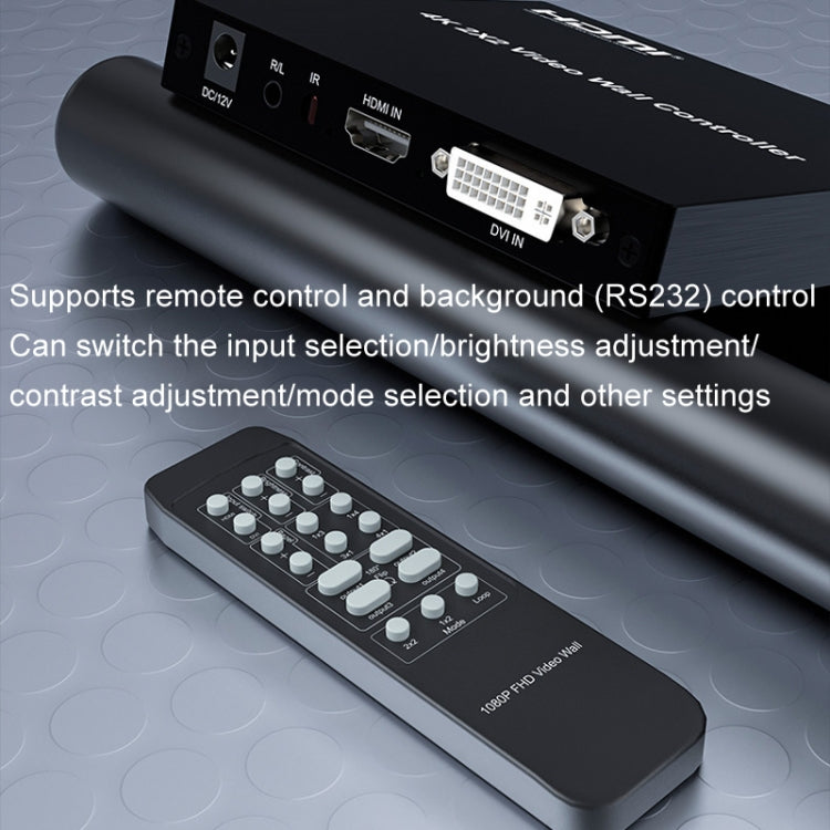 4K 2x2 HDMI Video HD Splice Support HDMI / DVI Input 4CH HDMI Output, 4K With US Plug, 4K With EU Plug, 4K With UK Plug