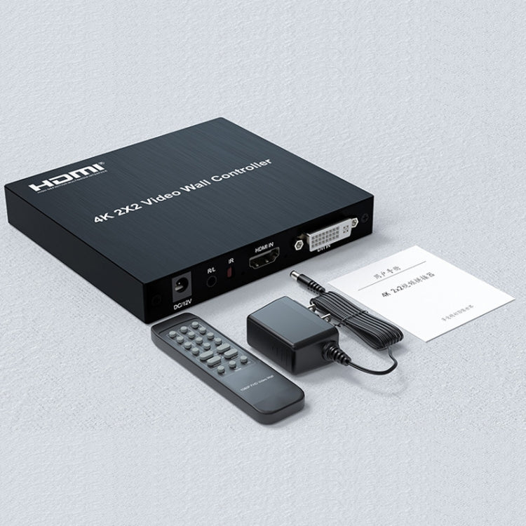 4K 2x2 HDMI Video HD Splice Support HDMI / DVI Input 4CH HDMI Output, 4K With US Plug, 4K With EU Plug, 4K With UK Plug