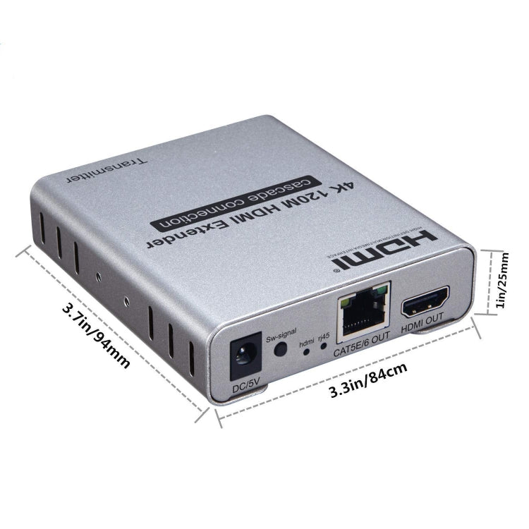 HDMI Single Cable 120m Transmitter / Receiver Extender 4K HD Transmitter, US Plug, UK Plug, EU Plug