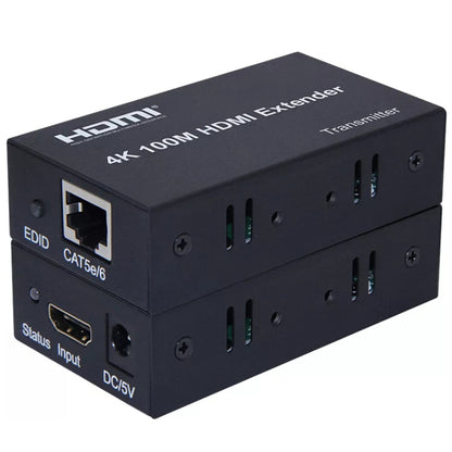 HDMI To RJ45 Single Ethernet Cable 100m Extender 4K HD Cable Signal Amplifier, US Plug, UK Plug, EU Plug