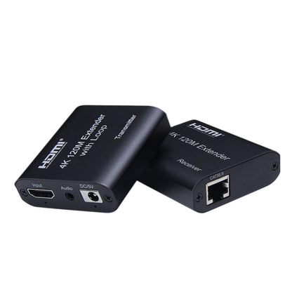 HDMI To RJ45 120m Single Network Cable 4K HD Network Extender, Receiver+Transmitter, US Plug, UK Plug, EU Plug