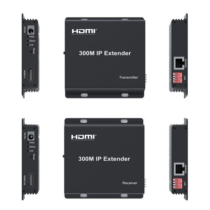 300m IP HDMI Extender HD Video Transmission, Transmitter + Receiver, US Plug, UK Plug, EU Plug