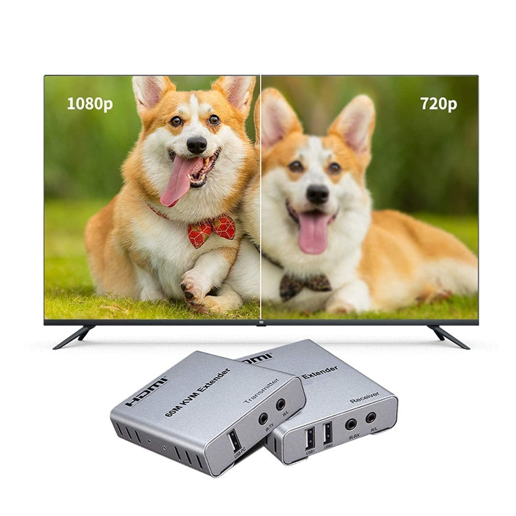KVM 60m HDMI Network Cable Extender With Audio/Video Transmitter+Receiver, US Plug, 60m
