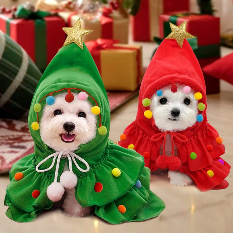 Fall Winter Christmas Pet Clothes Cloak Pet Cape Shawl Dog Transfiguration, M-For 2.5-5kg, L-For 5-7.5kg, S-For 1.5-2.5kg