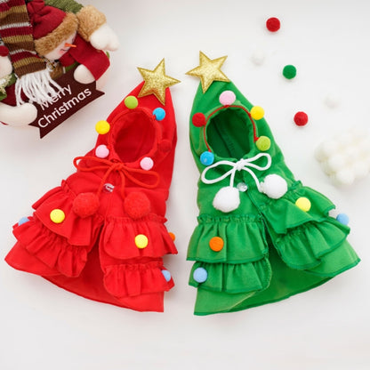 Fall Winter Christmas Pet Clothes Cloak Pet Cape Shawl Dog Transfiguration, M-For 2.5-5kg, L-For 5-7.5kg, S-For 1.5-2.5kg