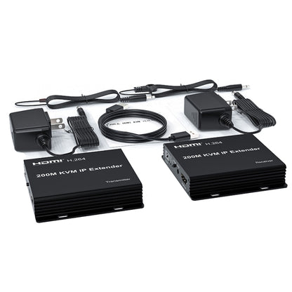 200m HDMI KVM IP Network Cable Extender H.264 Mouse Keyboard Extender, US Plug, UK Plug, EU Plug