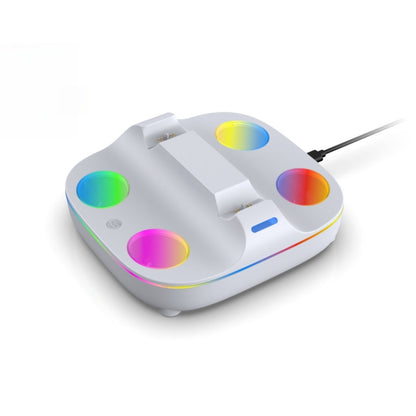 For PS5 Controller Dual Charger Charging Stand Docking Station With RGB Ambient Light, White, White Black