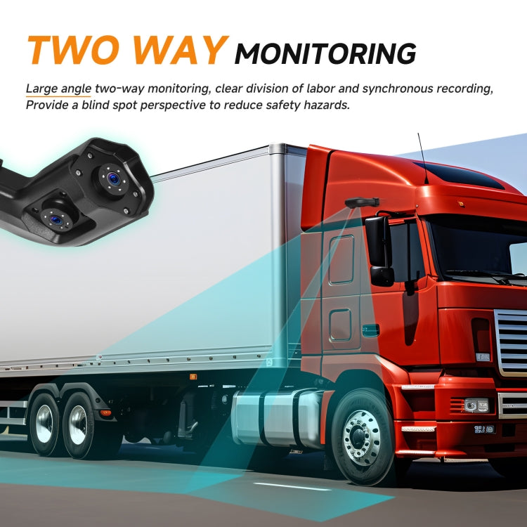 10.36 inch Wired HD 1 Drag 1 Blind Zone Monitor Universal AHD Reversing Kit, Right, Left