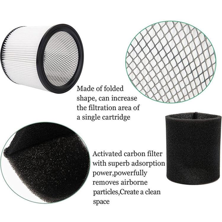 For Shop-Vac 90350 90304 90333 Vacuum Cleaner Accessories, 1 Filter+1 Foam Filter