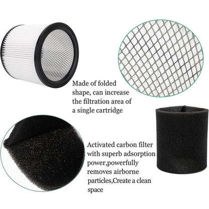 For Shop-Vac 90350 90304 90333 Vacuum Cleaner Accessories, 1 Filter+1 Foam Filter