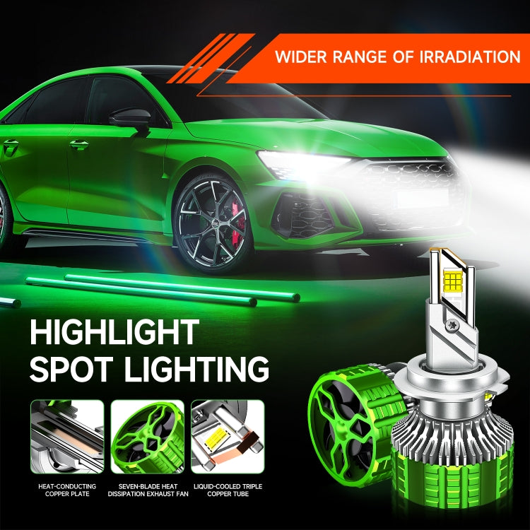 Pair 100W LED Double Copper Tube Aluminum Alloy Waterproof Car Headlight, 9005, 9006, 9012, H1, H4, H7, H11
